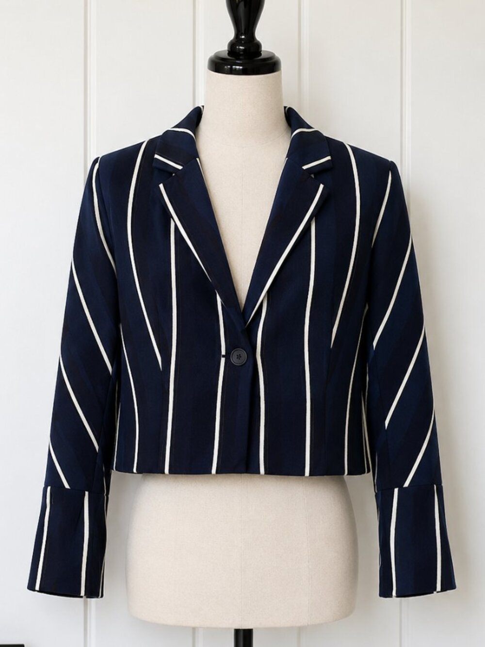 Who What Wear Navy Blue Striped Blazer Size Small